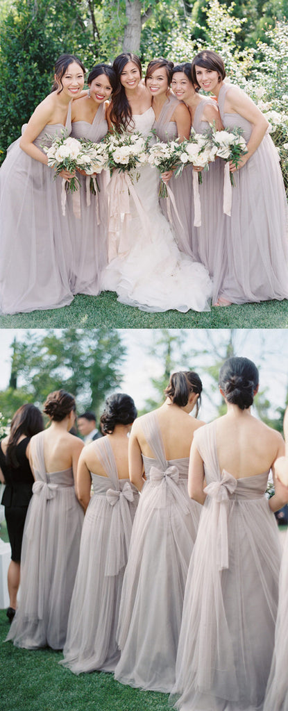 Newest Sweetheart Backless Cheap Tulle Bridesmaid Dresses, BD0562