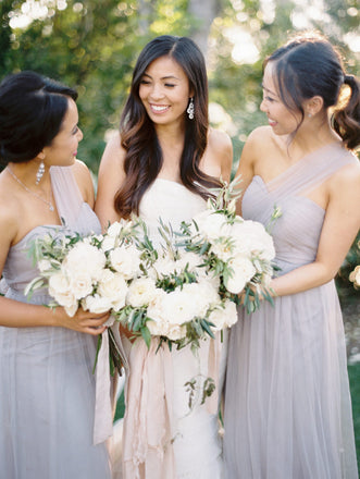 Newest Sweetheart Backless Cheap Tulle Bridesmaid Dresses, BD0562