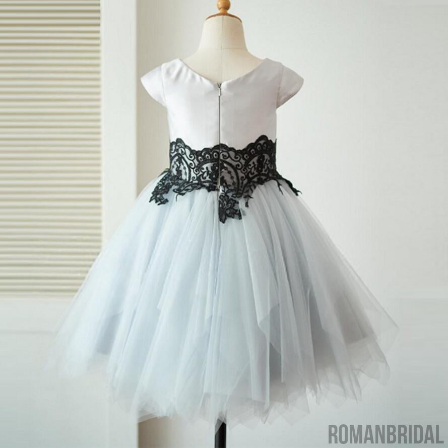 Cap Sleeves Tulle With Lace Lovely Beautiful Cheap Short  Wedding Flower Girl Dresses, FG0093