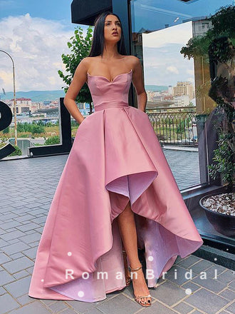 Ball Gown Sweetheart High Low Simple Cheap Prom Dresses Online,RBPD0005