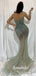 Sexy Spaghetti Straps Mermaid Sequin Cheap Long Prom Dresses,RBPD0126