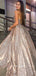 Charming Shinny A-Line Sweetheart Long Prom Dresses With Cross Neck,RBPD0060