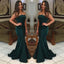 Modest Dark Green Mermaid Strapless Long Prom Dress, PD0611