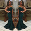 Modest Dark Green Mermaid Strapless Long Prom Dress, PD0611