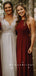 Simple A-Line Halter Burgundy Chiffon Long Bridesmaid Dresses,RBWG0007