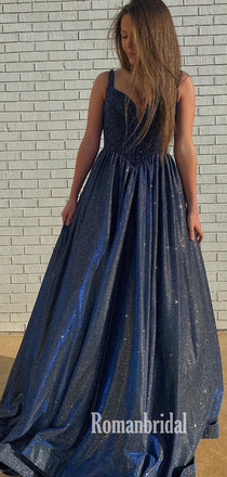 Sexy Spaghetti Straps A-line Cheap Long Prom Dresses,RBPD0127