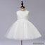 New Arrival Pure white tutu, round neck lace sleeveless cute sweet simple Flower Girl Dress, FG0104