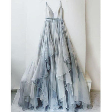 Most popular Floor-length Spaghetti Strap V-neck evening gown, Popular long prom dresses, PD0534