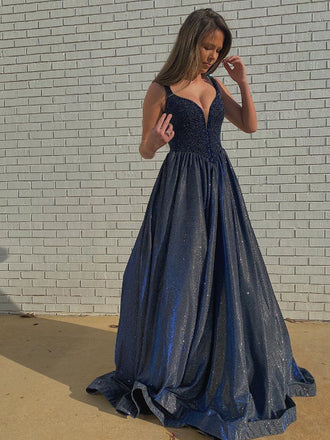 Sexy Spaghetti Straps A-line Cheap Long Prom Dresses,RBPD0127