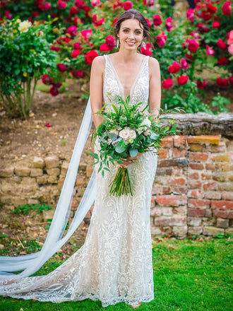 Sexy Deep V-neck Mermaid Cheap Long Wedding Dresses Online,RBWD0037