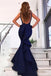 Newest Mermaid Sexy V-Neck Backless Long Prom Dress With Ruffles, PD003