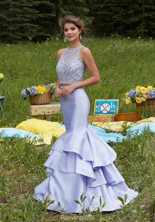 Charming Gorgeous Two-pieces floor-length sleeveless evening gown, long prom dresses, PD0103