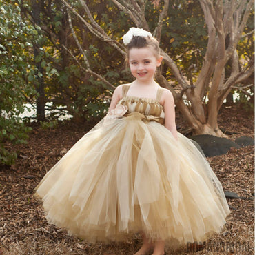 Ivory Satin Top Beaded Belt Tulle Flower Girl Dresses, Pixie Tutu Dresses, Little Girl Dresses, FG074