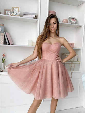 New Arrival Sweetheart Strapless Short Tulle Homecoming Dresses, HD0542