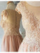 Sparkly A-Line Lace Appliques Beading Cap Sleeves Tulle Homecoming Dresses, HD0418