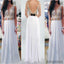White V- Back Long Cheap  Charming  Party Evening Prom Dresses Online,PD0108
