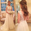 Hot selling Elegant Lace Top A Line Cap Sleeves Tulle Sexy Backless Bridesmaid Dresses, WD0343