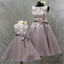 Gray Lace unique bridesmaid dress, off shoulder bridesmaid dress, occasion bridesmaid dresses, BD0414