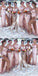 Floor-length Spaghetti Straps V-neck Sexy High Split Bridesmaid Dresses, BD0527