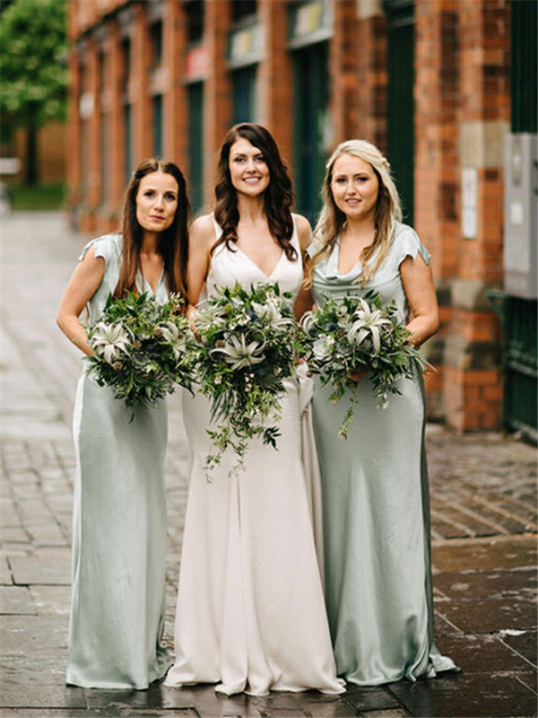 Sheahth Newest Short Sleeves Long Simple Bridesmaid Dresses, BD0610 – RomanBridal