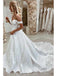 Elegant Satin Off the shoulder A-line With Appliques Wedding Dress, WD0501