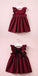 Simple Burgundy V-back Sleeveless Flower Girl Dresses With Bow, FG0131