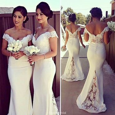 Popular Floor-length Elegant Cheap sexy Pretty Lace V-neck Mermaid Bridesmaid Dresses , BD0442