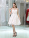 Sweetheart Heart Ivory Lace  Homecoming Dresses With Rhinestone, HD0500