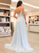 Popular Long A-line chiffon prom dresses, Spaghetti Strap Deep V-neck sexy prom dresses,  PD0104