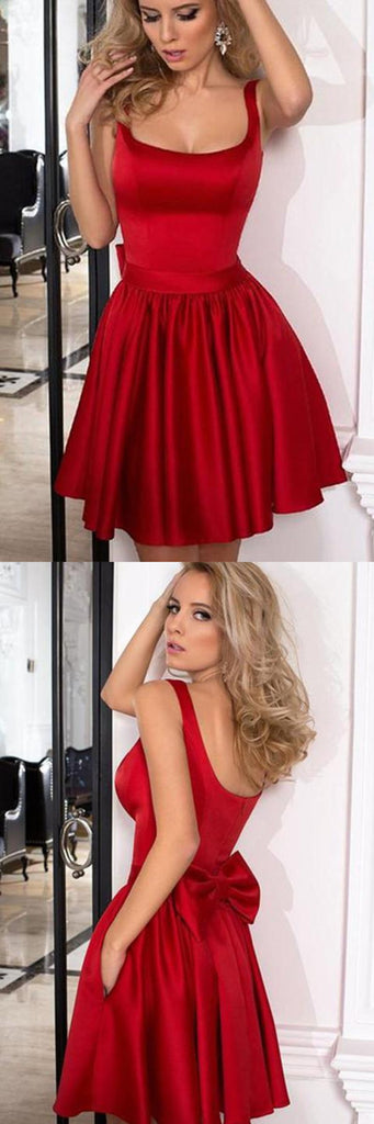 New Arrival Simple A-line Red Sleeveless Short Mini Homecoming Dresses, HD0369
