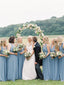 A-line V-neck Floor-length Long Chiffon Bridesmaid Dresses With Pleats, BD0607