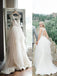 Newest Simple V-neck Tulle Open-back Wedding dresses With Train, WD0419