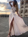 Simple Pink A-Line Chiffon Prom Dresses, WGP215
