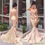 Sexy Mermaid Applique Evening Gown Sleeveless Zipper Sweep Trian Prom Dress, PD0476