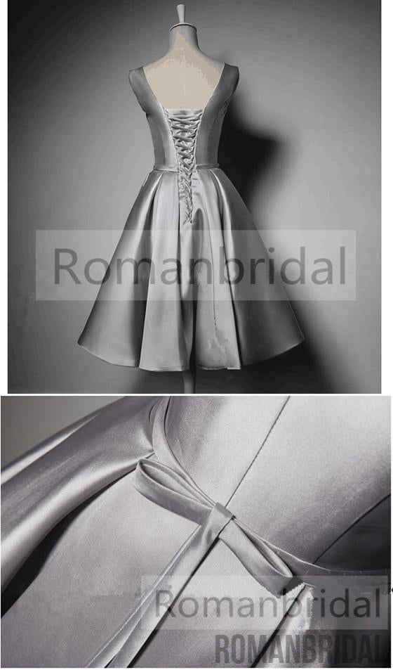 Charming Appealing Fashion Sexy sleeveless V-neck Lace up Back Princess dress, Homecoming Dress, HD0307