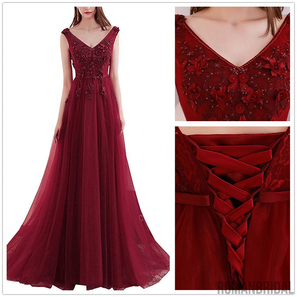 Newest Red Floor-length V-neck Back strap Beading  applique elegant backless long Prom Dresses , PD0491