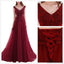 Newest Red Floor-length V-neck Back strap Beading  applique elegant backless long Prom Dresses , PD0491