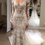 White Romantic Wedding Dresses, Long Appliques Backless Wedding Dresses Lace , WD0324