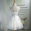 Elegant Round Neck Sleeveless Lace up back Embroidery Junior Homecoming Dresses, HD0391