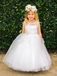 A-line Round Neck Sleeveless Lace Appliques Flower Girl Dresses, FG0143