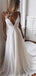 A-line Spaghetti Straps V-neck Lace Back Long Simple Wedding Dresses, WD0472