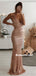 Sheath Spaghetti Straps V-neck Sparkly Long Prom Dresses, PD0812