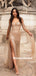 Mermaid Off-shoulder V-neck Long Prom Dresses With Split, PD0820