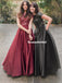 A-line Round Neck Short Sleeves Appliques Long Prom Dresses With Pockets, PD0840