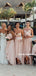 Sweetheart Stapless Sequins Top Short Chiffon Bridesmaid Dresses With Split, BD0622