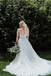 A-line Sweetheart Strapless Lace Top Beading Long Tulle Wedding Dresses, WD0484