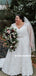 A-line Cap-sleeves V-neck Large Size Lace Wedding Dresses With Belt, WD0487
