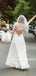 A-line V-neck Spaghetti Straps Backless Rhinestones Wedding Dresses, WD0496