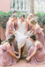 A-line Floor-length V-neck Off-shoulder Bridesmaid Dresses With Ruffles, BD0623
