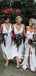 Sheath Deep V-neck Sexy Sleeveless Bridesmaid Dresses With Split, BD0624